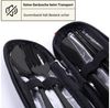 FOUORTUNATE-BEE Besteck-Set 5 Stück Edelstahl Reisebesteck mit Etui Tragbares Besteckset, Edelstahl, Campingbesteck für Unterwegs, Outdoor, Reise, Arbeit, Schule Bild 4