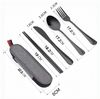 FOUORTUNATE-BEE Besteck-Set 5 Stück Edelstahl Reisebesteck mit Etui Tragbares Besteckset, Edelstahl, Campingbesteck für Unterwegs, Outdoor, Reise, Arbeit, Schule Bild 2