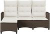vidaXL Gartensofa mit Liegefunktion Kissen L-Form Braun Poly Rattan 4108239 Bild 5