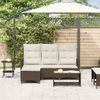 vidaXL Gartensofa mit Liegefunktion Kissen L-Form Braun Poly Rattan 4108239 Bild 3