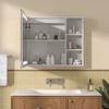 AQUABATOS Badezimmerspiegelschrank LED Spiegelschrank Bad mit Beleuchtung IR Sensor Badezimmerschrank Wandschrank Badezimmer 70x60cm, Anti-fog, Dimmbar, Steckdose, IP44 Bild 2