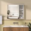 AQUABATOS Badezimmerspiegelschrank LED Spiegelschrank Bad mit Beleuchtung IR Sensor Badezimmerschrank Wandschrank Badezimmer 70x60cm, Anti-fog, Dimmbar, Steckdose, IP44 Bild 5