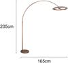Große LED Bogenlampe AMADOR dimmbar aus Metall Coffee, Höhe 205cm Bild 4