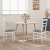 vidaXL Esszimmerstuhl 2 pcs Weiß und Grau Massives Gummiholz 42020496 Bild 3