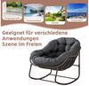 LVHOM Schaukelstuhl mit gepolstertem Kissen, Rattanstuhl mit Stahlrahmen, Lounge Sessel (Großformat B110.5xT94.5xH80cm,160kg Tragfähigkeit,Dicke Kissen, MEHRE FARBEN MEHRE OPTIONEN! Schaukelsessel umhüllendem Sitzgefühl & hoher Armlehne, 2 St), Balkon/... Bild 3