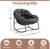 LVHOM Schaukelstuhl mit gepolstertem Kissen, Rattanstuhl mit Stahlrahmen, Lounge Sessel (Großformat B110.5xT94.5xH80cm,160kg Tragfähigkeit,Dicke Kissen, MEHRE FARBEN MEHRE OPTIONEN! Schaukelsessel umhüllendem Sitzgefühl & hoher Armlehne, 2 St), Balkon/... Bild 2