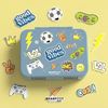 BEARFOOT Lunchbox Brotdose mit Fächern, auslaufsicher - Sticker blau 650ml, PP, ABS, Silikon, Kindergarten und Schule - Mädchen und Jungen, Vesperbox, Snackbox Bild 2