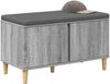 vidaXL Flurbank mit Kissen mit Speicher Graues Sonoma 80 x 38 x 46 cm 891533 Bild 3