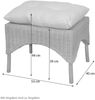 Rattanhocker, handgeflochten, mit Kissenauflage, braun wash Bild 2