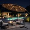 Swing&Harmonie Sonnenschirm mit LED Beleuchtung Luxus Ampelschirm 300 / 350cm, Garten Schirm inkl. Abdeckhaube Bild 2