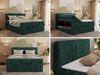 Boxspringbett mit zwei Multipocket-Matratzen und Topper, Doppelbett aus Cordstoff, zwei Bettkästen - TILIANO KING DUO - 200 x 200 cm - Dunkelgrün Cord - H4 Bild 2