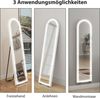 MC Star Ganzkörperspiegel mit LED-Lichtern, 150x40 cm, bogenförmig, dimmbar (3 Lichtfarben, freistehend oder Wandmontage, Weiß) Bild 4