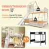 Etagenbett, Hausbett mit Schublade, Rutsche und Leiter, Hochbett mit Lattenrost im Blockhaus-Design, EN747-1:2024 Sicherheit (ohne Matratze), Massivholz, Weiß, 90×200 & 140×200 cm Bild 3