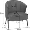 Sessel HWC-P30, Polster-/Cocktail-/Clubsessel Lounge Chair Vintage Retro Industrial Metall Kunstleder ~ schwarz Bild 3