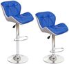 2er-Set Barhocker HWC-A92, Barstuhl Tresenhocker, höhenverstellbar Kunstleder ~ blau Bild 3