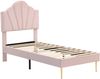 Polsterbett 90x200 cm, Muschelform, goldene Beine, Rosa Bild 3
