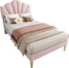 Polsterbett 90x200 cm, Muschelform, goldene Beine, Rosa Bild 5