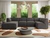 Modulares XXL-Ecksofa MODARO 5M, U-Form, Wohnlandschaft, 5-teilig, freistehend, Wohnzimmer Couch, HR-Schaumstoff - Dunkelgrau Velvet - Links Bild 5
