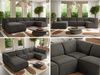 Modulares XXL-Ecksofa MODARO 5M, U-Form, Wohnlandschaft, 5-teilig, freistehend, Wohnzimmer Couch, HR-Schaumstoff - Dunkelgrau Velvet - Links Bild 2