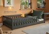 Kids Collective Kinderbett Bodenbett Bett mit Rausfallschutz & Lattenrost Montessori Bett Kinder (weitere Größen 80x180, 90x190, 90x200, 120x200, 140x200 cm), Jugendbett Einzelbett Graphit Kiefer 80x160 cm Bild 4