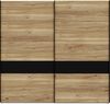 Forte BADERNA Kleiderschrank 220, 2-türiger Schwebetürenschrank mit Einlegeböden und Kleiderstange, Holzwerkstoff, Mauvella Eiche Dekor / Schwarz, 220,1 cm breit, 210,5 cm hoch, 61,2 cm tief Bild 2