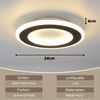ZMH LED Deckenleuchte Deckenlampe Schwarz und Weiß Flurlampe 24cm Wohnzirmmer, LED fest integriert, Warmweiß Bild 1