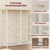 Kommode mit 8 Stoffschubladen, Seitenfächern & Haken, 86x30x94,5 cm, Beige Bild 4