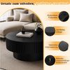 TWSOUL Couchtisch Runder Couchtisch mit Stauraum – Beistelltisch mit halbem Klappdeckel, für Wohnzimmer,Massivholz-Optik,80x35 cm Bild 4