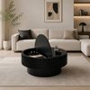 TWSOUL Couchtisch Runder Couchtisch mit Stauraum – Beistelltisch mit halbem Klappdeckel, für Wohnzimmer,Massivholz-Optik,80x35 cm Bild 2