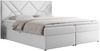 Boxspringbett, Polsterbett mit Multipocket-Matratzen und Topper, dekorativem Kopfteil, zwei Bettkästen - NEOMI - 160 x 200 cm - Weiß Kunstleder - H3 Bild 3