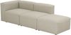 Sofa 2-Sitzer mit Hocker rechts Kattrina Flachgewebe creme Bild 3