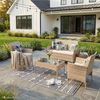 SVITA Sitzgruppe BROOKLYN, (Set, Gartenlounge mit Abdeckhaube), 4-teilig, Polyrattan Lounge Set, wetterfest, inkl. Kissen, Beige Bild 2