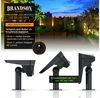 Brandson LED Gartenstrahler Solar Erdspießleuchte, Akku Gartenleuchte, Solarspotlight Wandmontage, Ein-/Ausschalter, mehrere Helligkeitsstufen, LED fest integriert, Warmweiß, Solarstrahler 80 Lumen, Solarleuchte warnweiß, für Garten, Balkon IP65 Bild 3