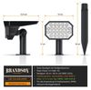 Brandson LED Gartenstrahler Solar Erdspießleuchte, Akku Gartenleuchte, Solarspotlight Wandmontage, Ein-/Ausschalter, mehrere Helligkeitsstufen, LED fest integriert, Warmweiß, Solarstrahler 80 Lumen, Solarleuchte warnweiß, für Garten, Balkon IP65 Bild 2