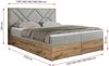 Boxspringbett mit Kopfteil und Topper, Polsterbett - GUNAR - 200 x 200 cm - Hellgrau Stoff - H3 - Topper T25 Bild 5
