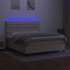 Boxspringbett mit Matratze & LED Stoff Creme 180x200 cm, Härtegrad: H2 [3135138] Bild 4