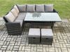 Fimous 8 Sitzer Garten Rattanmöbel Set mit 2 kleine Fußhockern Bild 2