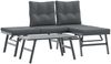 vidaXL 3-tlg. Garten-Sitzgruppe mit Kissen Schwarz Stahl 3283710 Bild 2