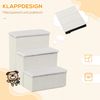 Faltbare Haustiertreppe 40x54x48 cm mit Stauraum – 3-stufig, aus MDF, Weiß Bild 2