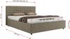 Polsterbett mit Holzlattenrost Doppelbett PAVO CLASSIC, hohe Kopfteil, Bettkasten mit Gasdruckfeder Pocket Matratze - 180 x 200 cm - Grau Strukture - VIRE LUX Bild 4