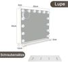 Nettlife Schminkspiegel mit Beleuchtung Dimmbare 50x40cm Hollywood 15 LED Spiegel, mit 3 Beleuchtungsmodi Touch Steuerung und Abnehmbare Lupe Bild 4