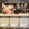 Nettlife Schminkspiegel mit Beleuchtung Dimmbare 50x40cm Hollywood 15 LED Spiegel, mit 3 Beleuchtungsmodi Touch Steuerung und Abnehmbare Lupe Bild 2