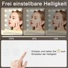 Nettlife Schminkspiegel mit Beleuchtung Dimmbare 50x40cm Hollywood 15 LED Spiegel, mit 3 Beleuchtungsmodi Touch Steuerung und Abnehmbare Lupe Bild 3