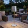 LED Tischleuchte, silber, Touchdimmer, Akku, USB, H 28 cm Bild 2