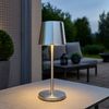 LED Tischleuchte, silber, Touchdimmer, Akku, USB, H 28 cm Bild 4