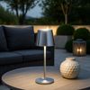 LED Tischleuchte, silber, Touchdimmer, Akku, USB, H 28 cm Bild 3