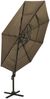 vidaXL Sonnenschirm mit Aluminium-Mast 4-lagig Taupe 3x3 m 313831 Bild 3