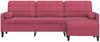 vidaXL 3-Sitzer-Sofa mit Hocker Weinrot 210 cm Samt 3278281 Bild 3