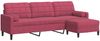 vidaXL 3-Sitzer-Sofa mit Hocker Weinrot 210 cm Samt 3278281 Bild 2