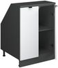 Küchenschrank für Dachschrägen R-Line Weiß Riffel 60 cm mit 2 Türen, Schrankkorpus 60 cm Tiefe Vicco Bild 3